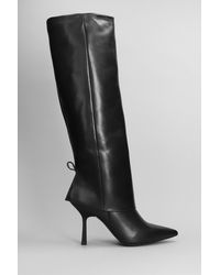 GISÉL MOIRÉ - Mavy High Heels Boots In Black Leather - Lyst