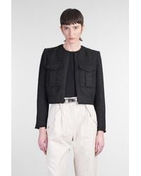 IRO - Giacca Casual Siname in Poliestere Nera - Lyst
