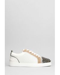 Christian Louboutin - Sneakers Louis junior spikes in pelle e camoscio Bianco - Lyst