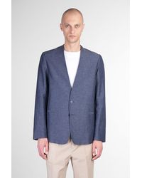 Grifoni - Blazer In Blue Linen - Lyst