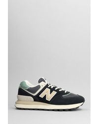 New Balance - 574 Sneakers In Black Suede And Fabric - Lyst