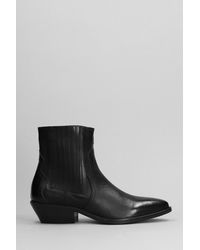Julie Dee - Texan Ankle Boots In Black Leather - Lyst