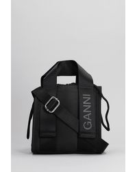 Ganni - Tote In Black Polyester - Lyst