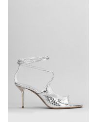 Paris Texas - Loulou Sandals In Silver Leather - Lyst