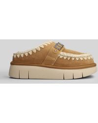 Mou - Bounce Clog Slipper-mule In Brown Suede - Lyst