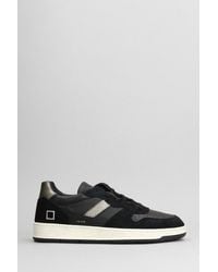 Date - Court 2.0 Sneakers In Black Suede And Leather - Lyst