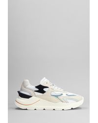 Date - Fuga Sneakers In White Leather And Fabric - Lyst