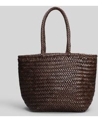 Dragon Diffusion - Tote Grace Basket Small in Pelle Marrone - Lyst