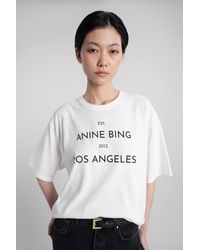 Anine Bing - T-Shirt Rudy in Cotone Bianco - Lyst
