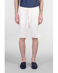 120 - Shorts in lino Beige - Lyst
