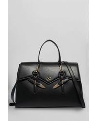 Secret Pon-pon - Yalis Large Shoulder Bag In Black Leather - Lyst