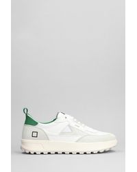 Date - Kdue Sneakers In White Suede And Fabric - Lyst