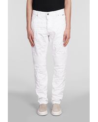 State of Order - Biker Jeans In White Cotton - Lyst