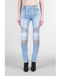 Balmain - Jeans in Cotone Blu - Lyst