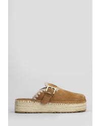 Mou - Slipper-Mule Jute clog plain in Camoscio Cuoio naturale - Lyst