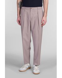 BRIGLIA - Portobellos Pants In Taupe Wool - Lyst