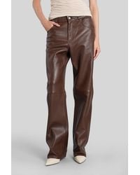 Haikure - Pantalone Bonnie in Pelle Marrone - Lyst