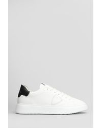 Philippe Model - Sneaker in pelle nera di Temple Bianco - Lyst