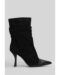 Marc Ellis - High Heels Ankle Boots In Black Suede - Lyst