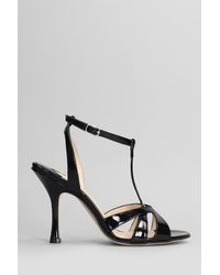 Anna F. - Sandals In Black Patent Leather - Lyst