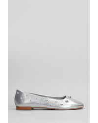 Carrano - Ballet Flats In Silver Leather - Lyst