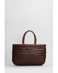 Dragon Diffusion - Borsa a mano Mini Flat Gora Baskt in Pelle Marrone - Lyst
