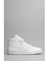 adidas - Forum Mid Sneakers In White Leather - Lyst