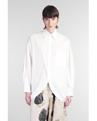 Y's Yohji Yamamoto - Camicia in Cotone Bianco - Lyst