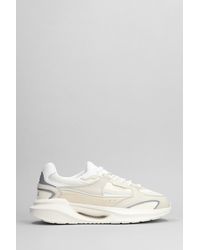 Date - Vela Sneakers In Beige Leather And Fabric - Lyst