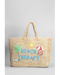 Mc2 Saint Barth - Raffia Beach Tote In Beige Raffia - Lyst