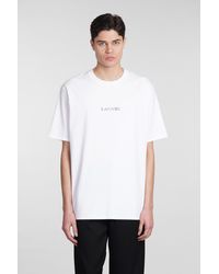 Lanvin - T-Shirt in Cotone Bianco - Lyst