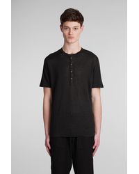 120 - T-shirt In Black Linen - Lyst