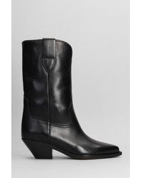 Isabel Marant - Dahope Texan Boots In Black Leather - Lyst