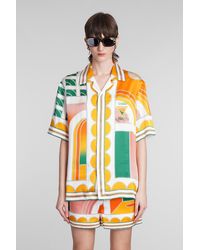 Casablanca - Shirt In Orange Silk - Lyst