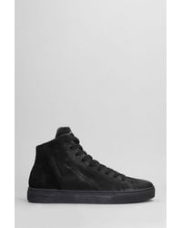 Crime London - High Top Minimal Sneakers In Black Suede - Lyst