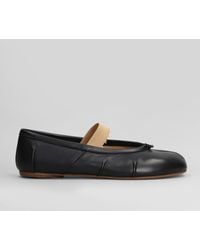 Maison Margiela - Ballerine Tabi in Pelle Nera - Lyst