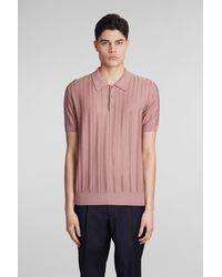 Roberto Collina - Polo In Rose-pink Cotton - Lyst