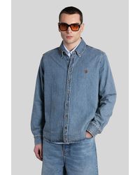 Ami Paris - Camicia in Cotone Blu - Lyst