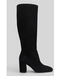 Carmens - Emma Boot High Heels Boots In Black Suede - Lyst
