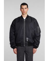 Stussy - Bomber in Poliamide Nera - Lyst