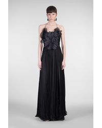 IRIS SERBAN - Abito donna Narcisa in Seta Nera - Lyst