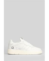 Date - Court 2.0 Basic Sneakers In White Leather - Lyst