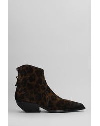 Elena Iachi - Tronchetti texani in Camoscio Animalier - Lyst