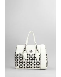 Secret Pon-pon - Quiny Hole Small Shoulder Bag In White Leather - Lyst