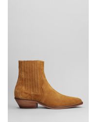 Julie Dee - Texan Ankle Boots In Leather Color Suede - Lyst