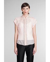 Zimmermann - Shirt In Rose-pink Linen - Lyst