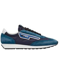 Prada 2eg276-3kuy Shoes Cloudbust Technical Fabric / Suede Leather Casual Sneakers (prm1016) - Blue