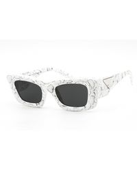 Prada - 0pr 13zs Sunglasses Matte White Marble / Dark Grey - Lyst
