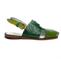 for Men Brown slides and flip flops Leather sandals Mens Shoes Sandals in Orange Mauri Leather 5126 Shoes Exotic Alligator Slip-on Sandals mas5506 