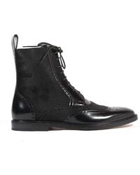 Gucci Designer Shoes Leather And Suede Boots (GGM1519) - Black